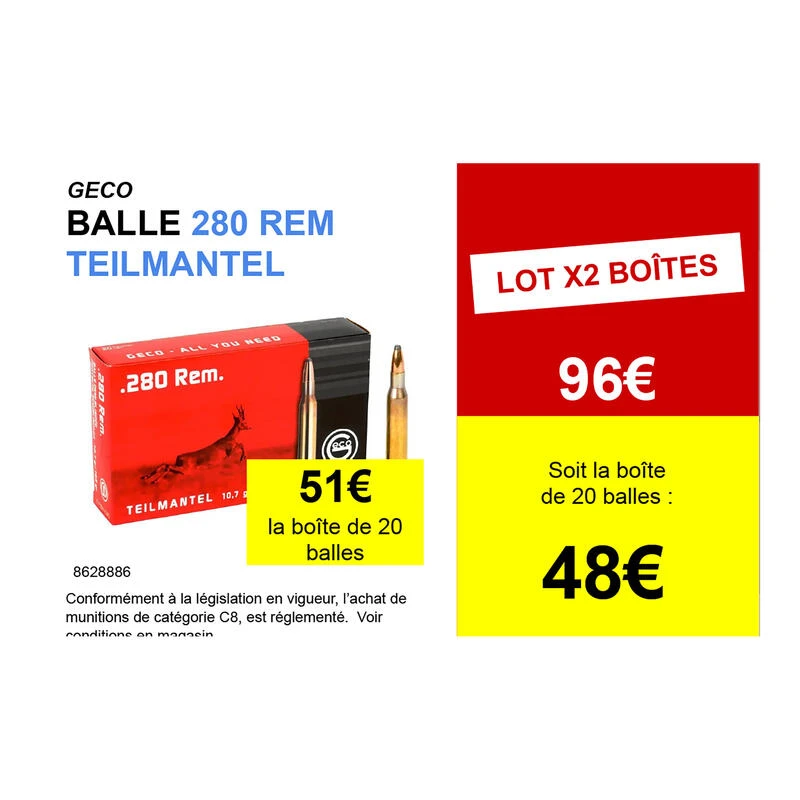 BALLE DE CHASSE 280 REM GECO TEILMANTEL BALLE DE CHASSE 280 REM GECO TEILMANTEL -Magasin Woolpower balle de chasse 280 rem geco teilmantel 1