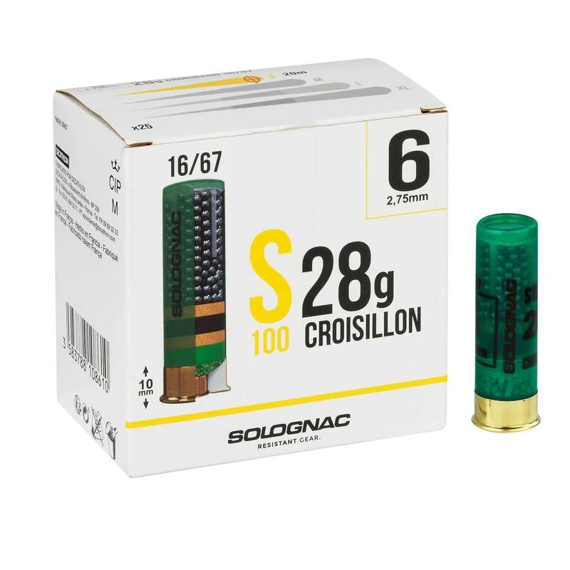 CARTOUCHE S100 CALIBRE 16/67 28G PLOMB N°6 X25 CARTOUCHE S100 CALIBRE 16/67 28G PLOMB N°6 X25 -Magasin Woolpower cartouche s100 calibre 1667 28g plomb n6