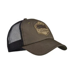 CASQUETTE TRUCKER VERTE PATCH SANGLIER -Magasin Woolpower casquette trucker verte patch sanglier 2
