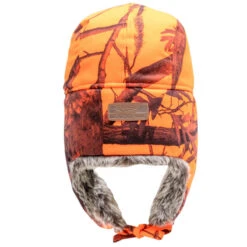 CHAPKA CHASSE CAMOUFLAGE ORANGE -Magasin Woolpower chapka chasse camouflage orange 2