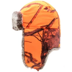 CHAPKA CHASSE CAMOUFLAGE ORANGE -Magasin Woolpower chapka chasse camouflage orange 3