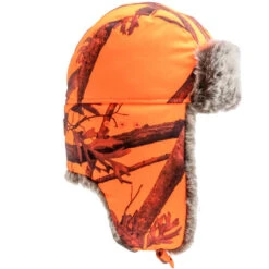 CHAPKA CHASSE CAMOUFLAGE ORANGE -Magasin Woolpower chapka chasse camouflage orange 4