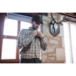 Chemise Chasse Coton Manches Longues Respirant Homme - 100 à Carreaux Beige. 6 Chemise Chasse Coton Manches Longues Respirant Homme - 100 à Carreaux Beige. -Magasin Woolpower chemise chasse coton manches longues respirant homme 100 a carreaux beige 6