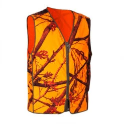 GILET CHASSE COMPACT SILENCIEUX CAMOUFLAGE FLUO