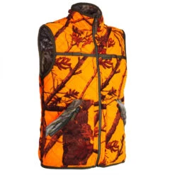 Gilet Chasse Réversible Camouflage/camouflage Fluo 100