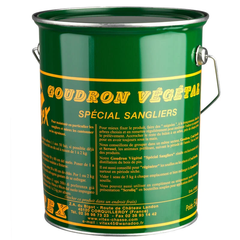 Goudron seau de 5 KG spécial sangliers Goudron Seau De 5 KG Spécial Sangliers -Magasin Woolpower goudron seau de 5 kg special sangliers