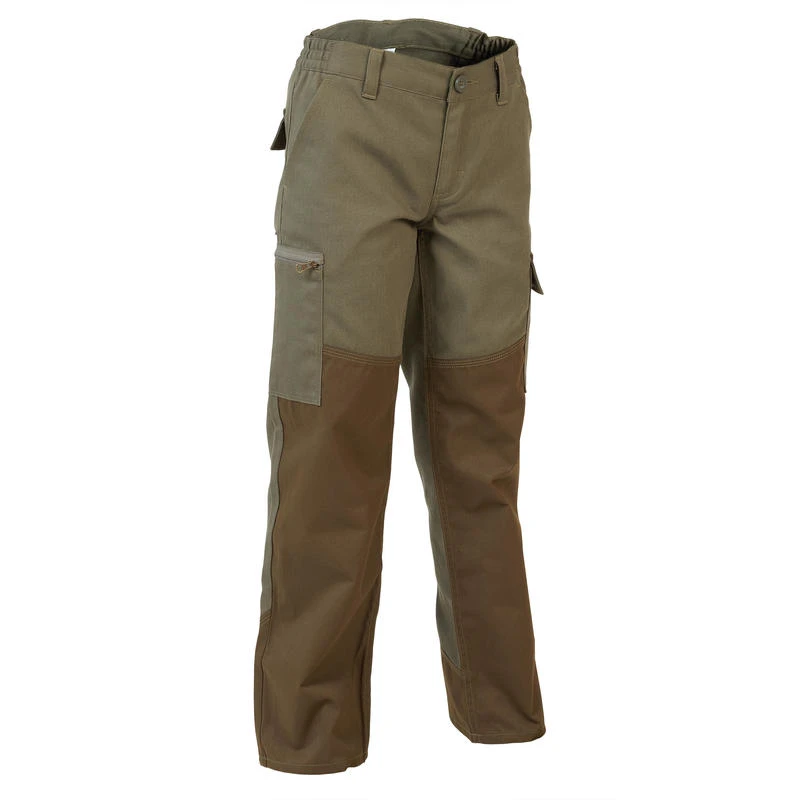 PANTALON RENFORT JUNIOR - 100 VERT ET MARRON PANTALON RENFORT JUNIOR - 100 VERT ET MARRON -Magasin Woolpower pantalon renfort junior 100 vert et marron