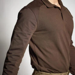 POLO MANCHES LONGUES RENFORT MARRON 100 -Magasin Woolpower polo manches longues renfort marron 100 2