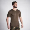 T-shirt Manches Courtes Respirant Chasse Homme 100 Marron Foncé