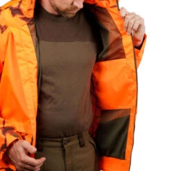 VESTE CHASSE RESISTANTE IMPERMEABLE ORANGE FLUO SUPERTRACK 100 6 VESTE CHASSE RESISTANTE IMPERMEABLE ORANGE FLUO SUPERTRACK 100 -Magasin Woolpower veste chasse resistante impermeable orange fluo supertrack 100 6