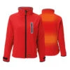 Veste Softshell Chauffante Coupe Étroite Femme - Manteau Coupe-Vent - Rouge