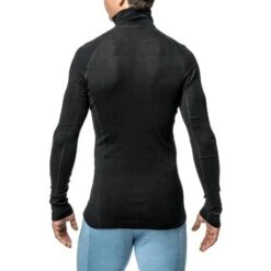 Woolpower Merino Base Layer Zip Turtleneck LITE - Vert Pin -Magasin Woolpower woolpower merino base layer zip turtleneck lite vert pin 4